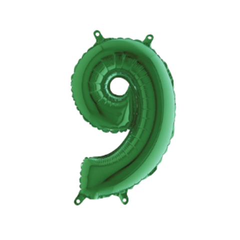 Grabo Green Number 9 Foil Balloon (14")