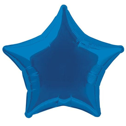 Royal Blue Metallic Star Foil Balloon (20")