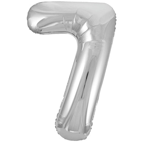 Unique Silver Number 7 Foil Balloon (34")