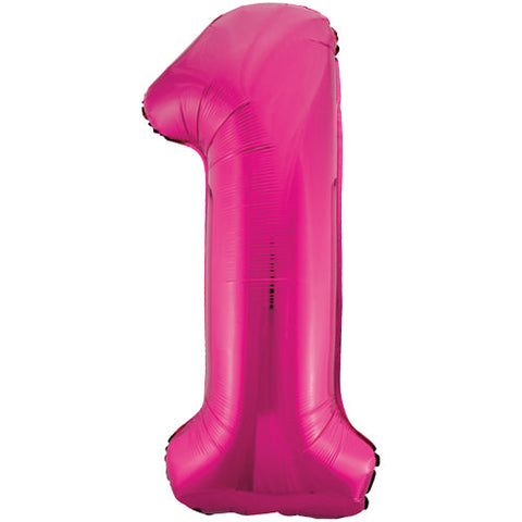 Unique Pink Number 1 Foil Balloon (34")
