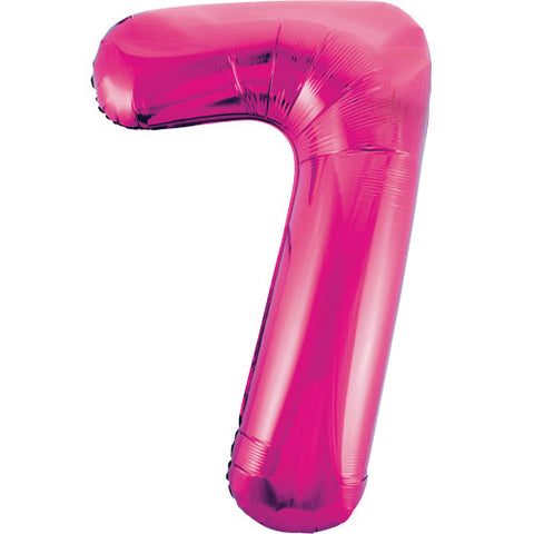 Unique Pink Number 7 Foil Balloon (34")
