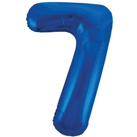 Unique Blue Number 7 Foil Balloon (34")