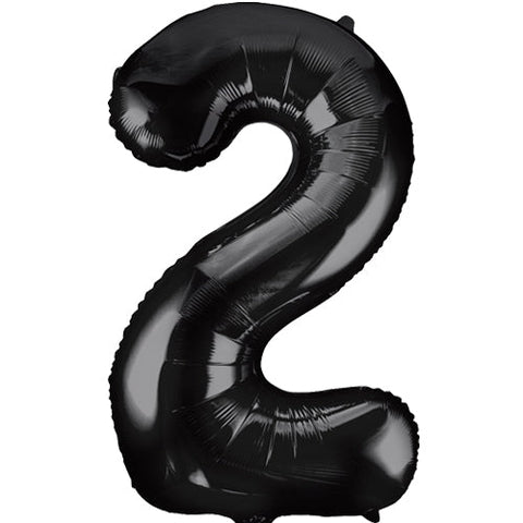 Unique Black Number 2 Foil Balloon (34")