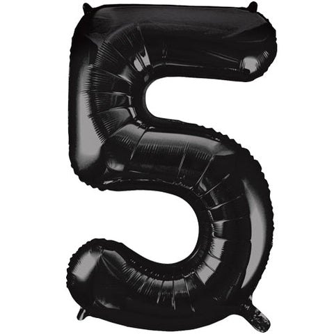 Unique Black Number 5 Foil Balloon (34")