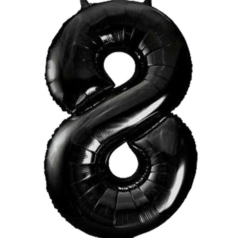 Unique Black Number 8 Foil Balloon (34")
