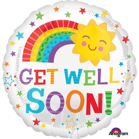 Get Well Soon Happy Sun Foil Balloon (17")