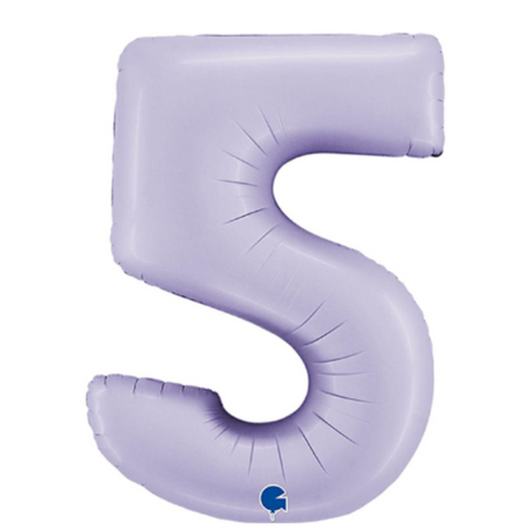 Grabo Lilac Satin Number 5 Foil Balloon (40")