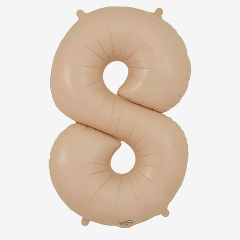 Oaktree Matte Nude Number 8 Foil Balloon (34")