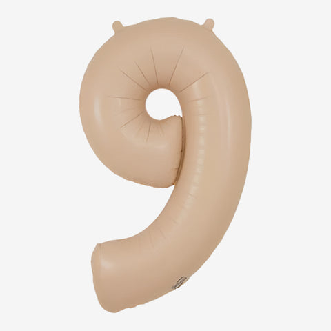 Oaktree Matte Nude Number 9 Foil Balloon (34")