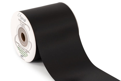 Eleganza Single Faced Sash Ribbon Black (100mm x 50m)