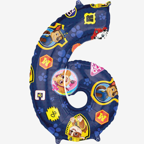 Anagram Paw Patrol Number 6 Foil Balloon (26")