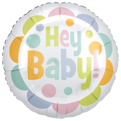 Hey Baby Satin Luxe Balloon (18")