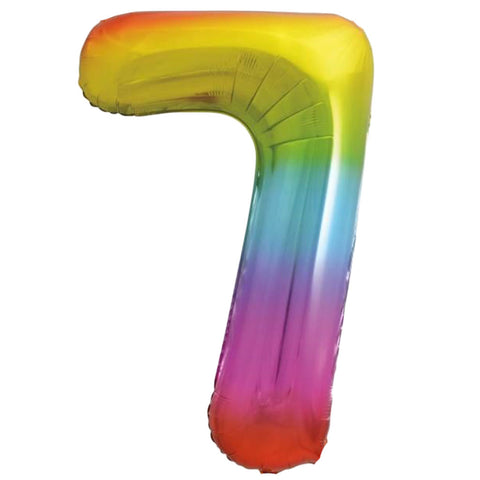 Unique Rainbow Number 7 Foil Balloon (34")