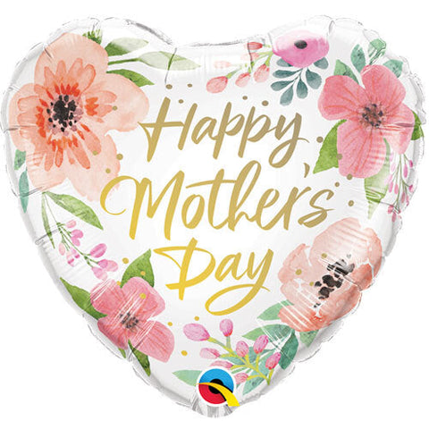 Mother's Day Pink Floral Heart Foil Balloon (18")
