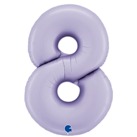 Grabo Lilac Satin Number 8 Foil Balloon (40")