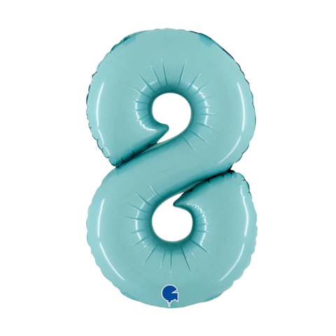 Grabo Pastel Blue Number 8 Foil Balloon (14")