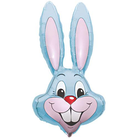 Rabbit Head Blue - Supershape Foil Balloon (35")