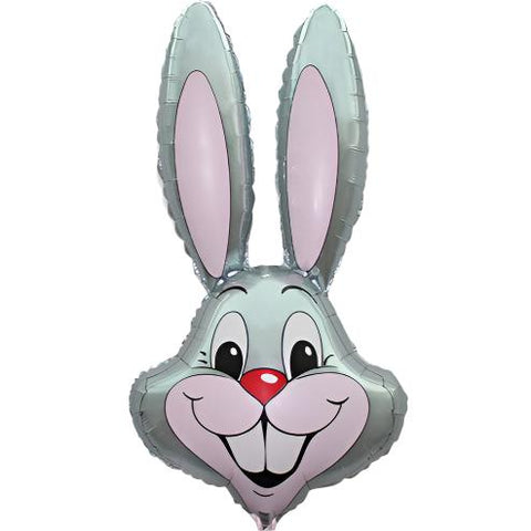 Rabbit Head Grey - Supershape Foil Balloon (35")