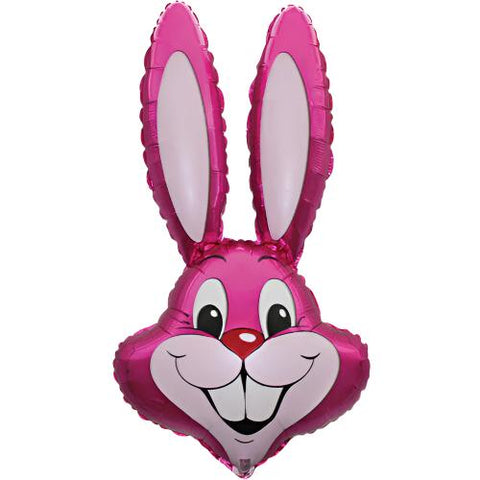 Rabbit Head Fuchsia - Supershape Foil Balloon (35")