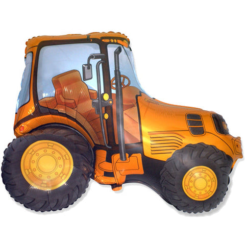 Yellow Tractor Supershape Foil Balloon (37")