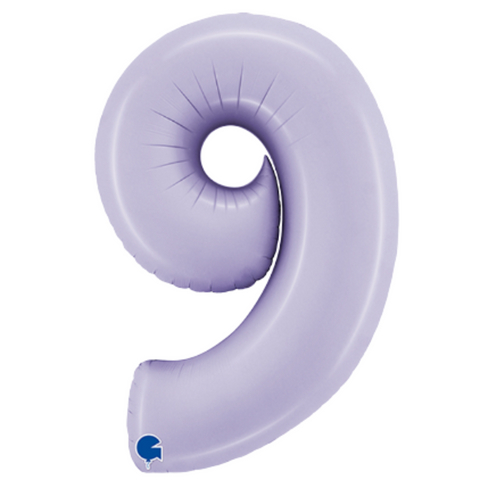 Grabo Lilac Satin Number 9 Foil Balloon (40")
