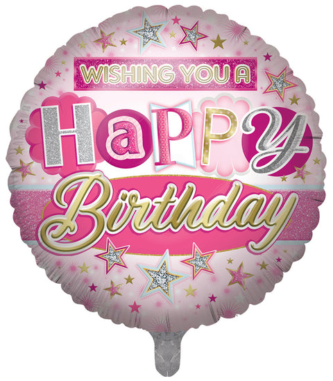 Wishing You A Happy Birthday Jumbo Round Foil Balloon (31")