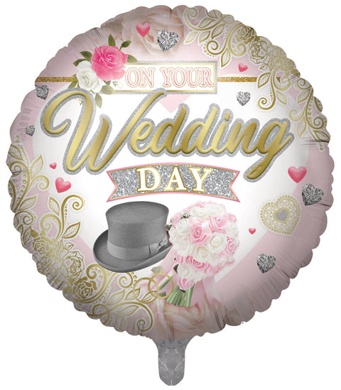 On Your Wedding Day Jumbo Round Foil Balloon (31")