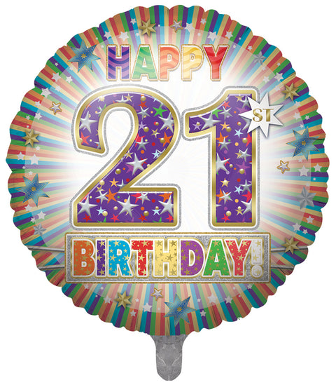 Happy 21st Birthday Jumbo Round Foil (31")