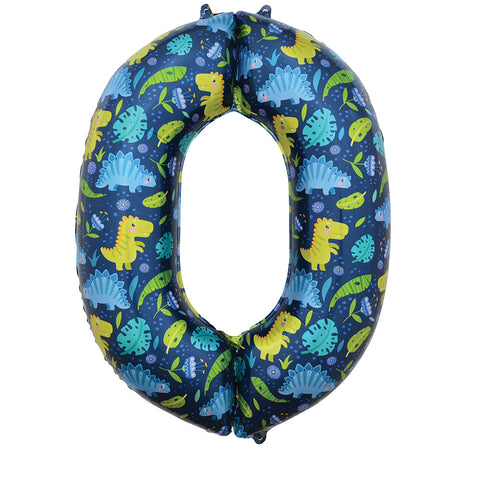 Sensations Dinosaur Number 0 Foil Balloon (34")