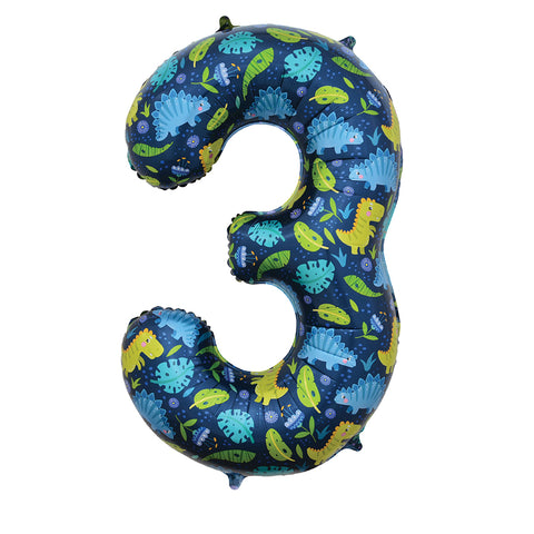 Sensations Dinosaur Number 3 Foil Balloon (34")