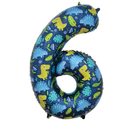 Sensations Dinosaur Number 6 Foil Balloon (34")