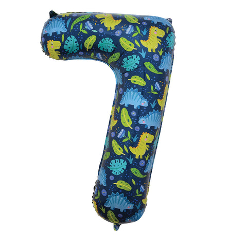 Sensations Dinosaur Number 7 Foil Balloon (34")