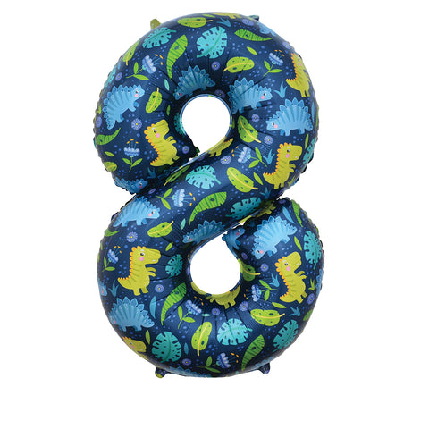 Sensations Dinosaur Number 8 Foil Balloon (34")