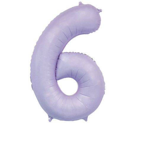 Sensations Matt Lilac Number 6 Foil Balloon (30")