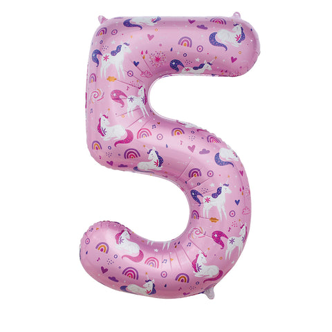 Sensations Unicorn Number 5 Foil Balloon (34")