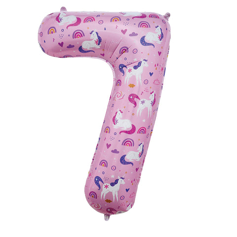 Sensations Unicorn Number 7 Foil Balloon (34")