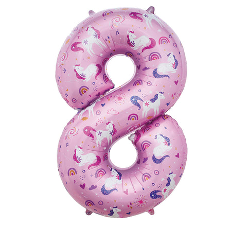 Sensations Unicorn Number 8 Foil Balloon (34")