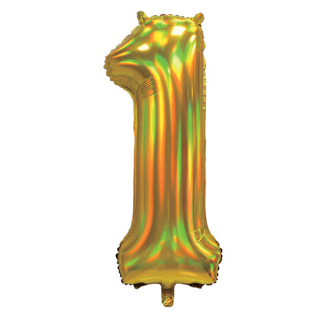 Sensations Iridescent Gold Number 1 Foil Balloon (30")