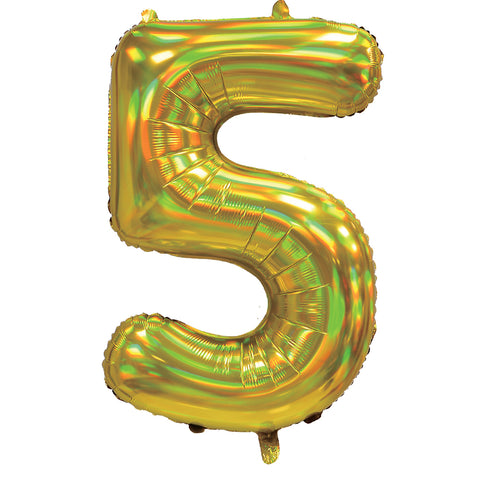 Sensations Iridescent Gold Number 5 Foil Balloon (30")