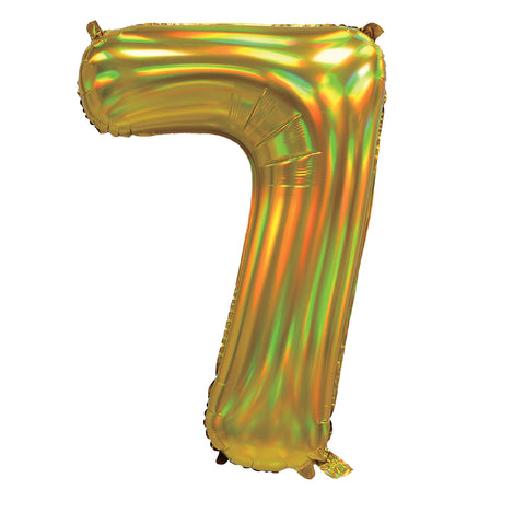 Sensations Iridescent Gold Number 7 Foil Balloon (30")
