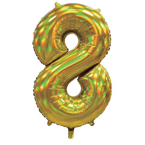 Sensations Iridescent Gold Number 8 Foil Balloon (30")