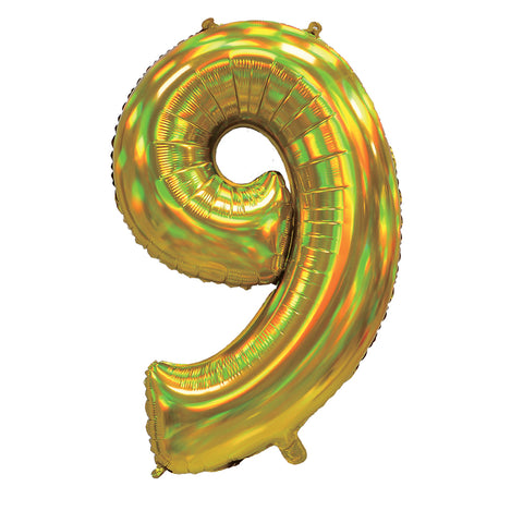 Sensations Iridescent Gold Number 9 Foil Balloon (30")