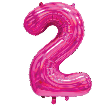 Sensations Iridescent Pink Number 2 Foil Balloon (30")