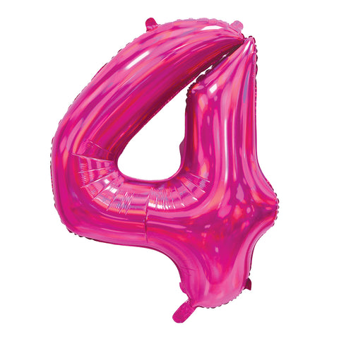 Sensations Iridescent Pink Number 4 Foil Balloon (30")