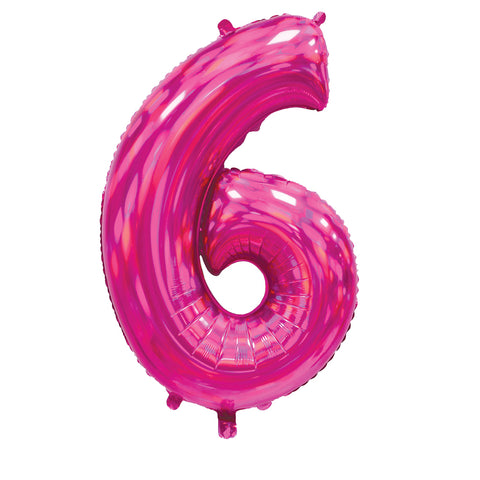 Sensations Iridescent Pink Number 6 Foil Balloon (30")