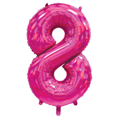 Sensations Iridescent Pink Number 8 Foil Balloon (30")