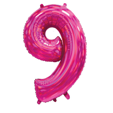 Sensations Iridescent Pink Number 9 Foil Balloon (30")