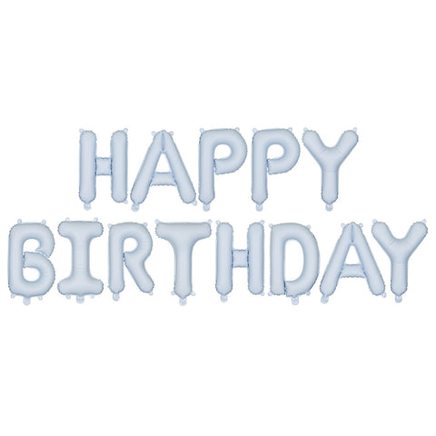 Blue Air-filled Birthday Banner Foil Balloon (14")