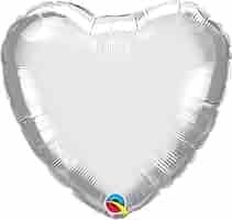 Chrome Silver Heart Foil Balloon (18")