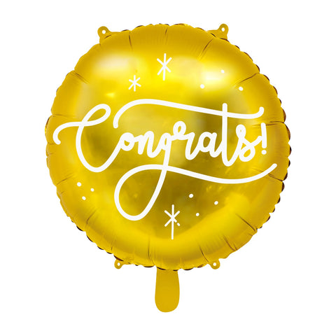 Congrats Round Gold Foil Balloon (14")